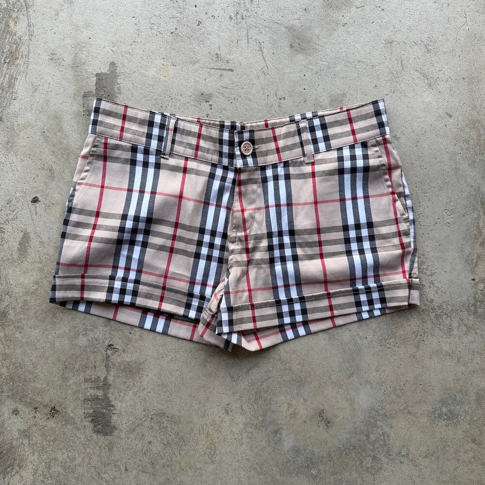 Vintage Y2K Plaid Burberry Style Booty Shorts Women’s Size 9